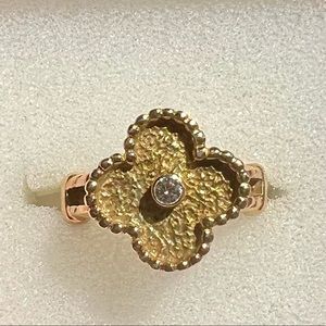 Van Cleef Vintage Diamond Alhambra Ring